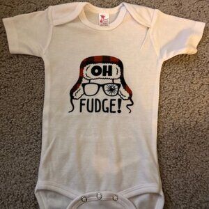"Oh Fudge" Christmas Baby Onesie - NWT